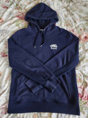 Roots Baggy Men’s Pullover Hoodie — Navy — Size Medium  - Relaxed Fit